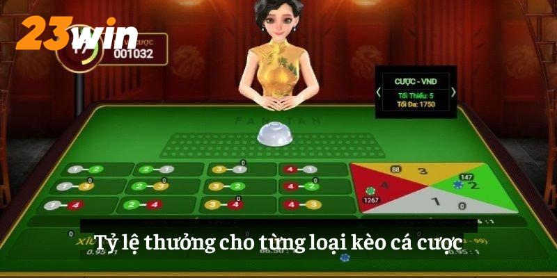 Tỷ lệ thưởng cho từng loại kèo cá cược